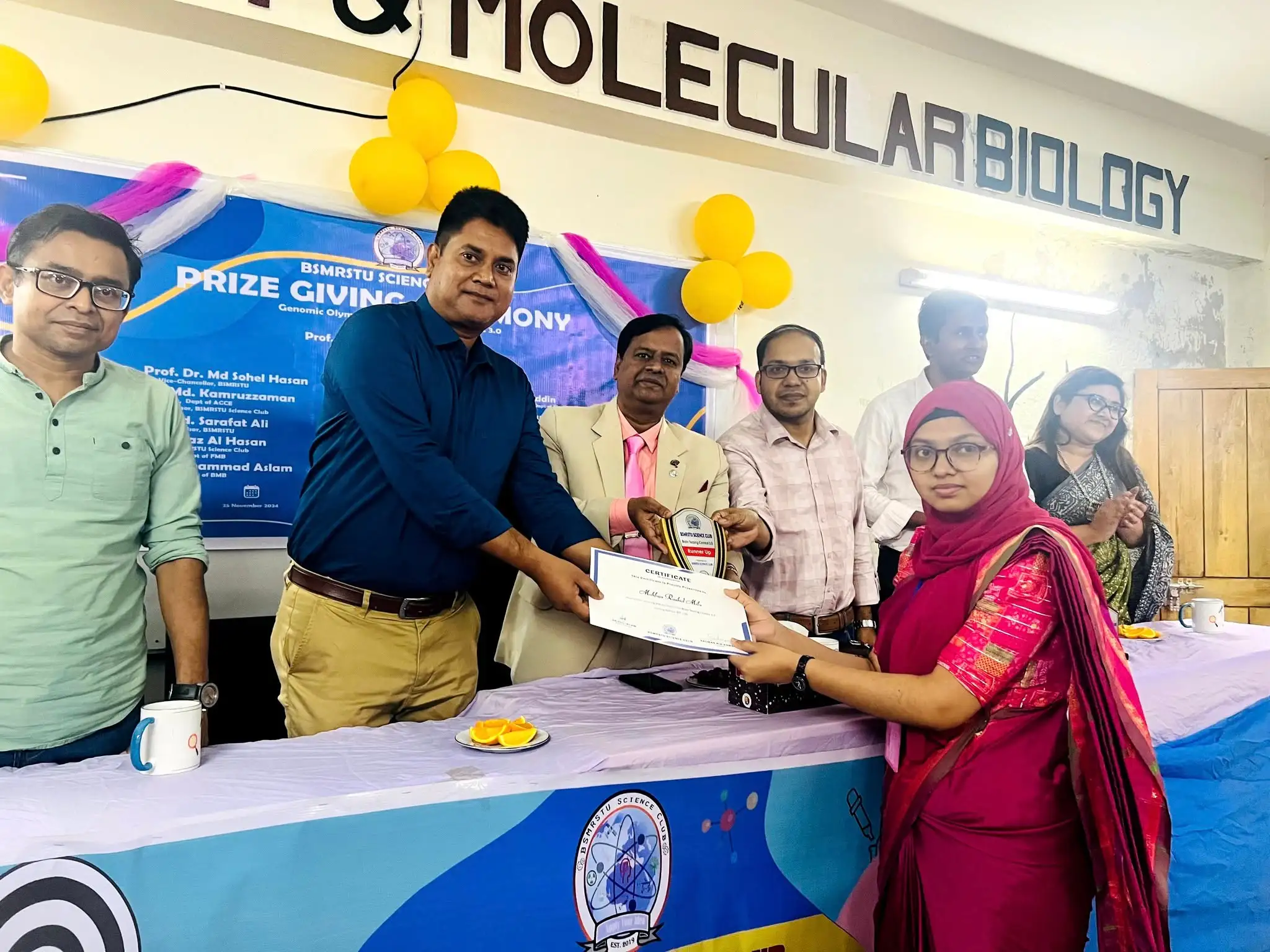 Prize giving ceremony for Science Olympiad 2.0
